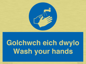 golchwch eich dwylo / wash your hands - safety sign